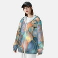 thumbnail image 3 of Balery Pastel Abstract Fluid Art Sudadera ligera de manga larga con capucha y protección solar UPF 50+ para hombre y mujer, ideal para pesca y running-Small, 3 of 7