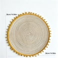 thumbnail image 3 of Leodye 1PCS Round Woven thermal Insulation Placemat Reusable Heat Isolation Table Pad for Hotel Restaurant Dining Table Daily Food Placement Protection -14.96 × 14.96 in, 3 of 5