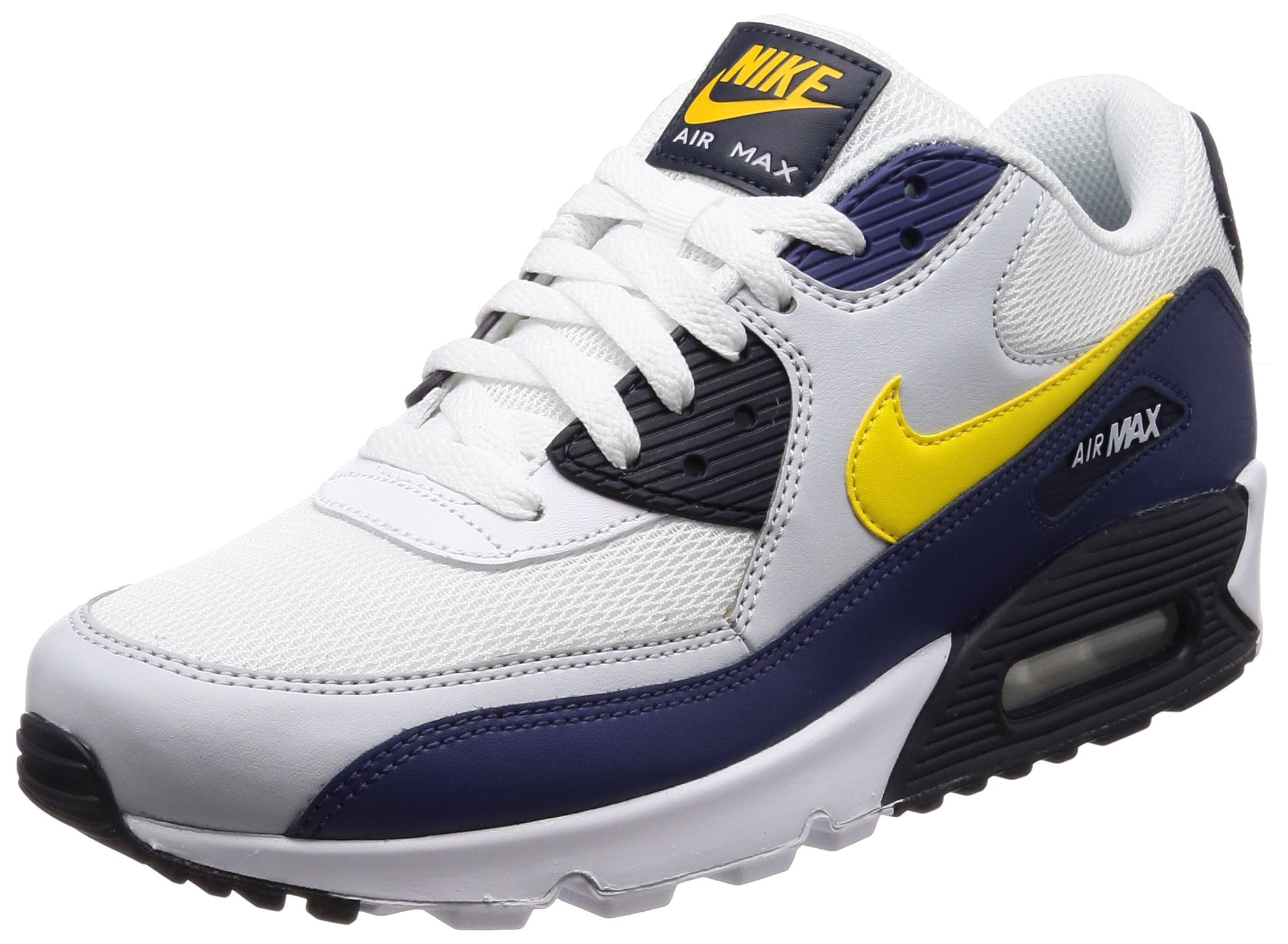 Pidgin Mainstream synd Nike AJ1285-101: Air Max 90 Essential Mens White/Blue/Platinum/Yellow  Sneakers - Walmart.com