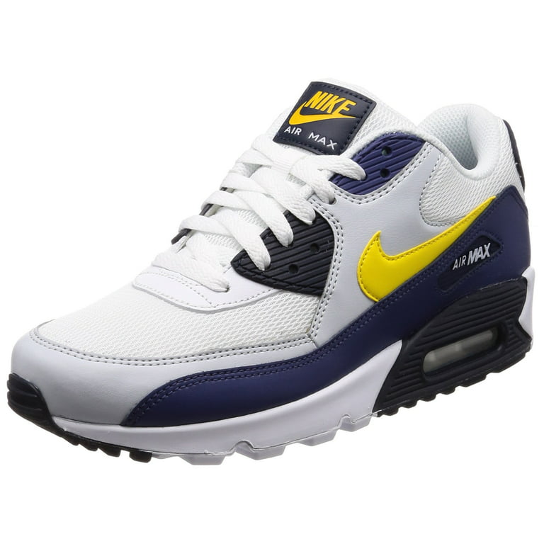 Nike AJ1285-101: Air Max 90 White/Blue/Platinum/Yellow Sneakers - Walmart.com
