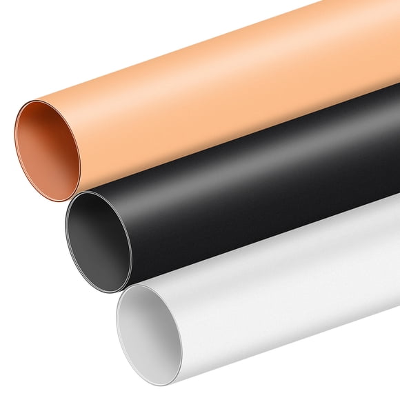 IFANLANDOR Frosted PVC Photography BackgroundBackdrop in Black White Yellow 3pcs Waterproof AntiWrinkle 59 inches Wide