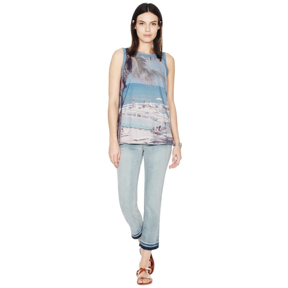 CURRENT ELLIOTT 2301-1284 The Muscle Tee VINTAGE Hurricane TANK Top ( 3 )