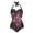 Pink Love Butterfly, variant on FKELYI Pink Love Butterfly Print Women's V Neck Swimwear One Piece Swimsuit with Soft Pad Halter Monokini Tummy Control Bathing Suits for Ladies Summer Surfing Swimming, 2XL