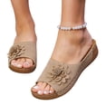 thumbnail image 2 of Orthopedic Sandals for Women Women's Sandals Walking Sandals Women Womens Wedge Sandals Comfortable Sandals for Women Women's Summer Flower Slippers Outdoor Beach Sandals Beige 5.5, 2 of 5