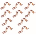 thumbnail image 2 of EZ-FLUID Plumbing (100 Pcs) 1-1/2" Copper Pipe Strap Clamp with Two Holes, Made of Real Copper LF Pressure Pipe Fitting for Residential,Commercial., 2 of 5