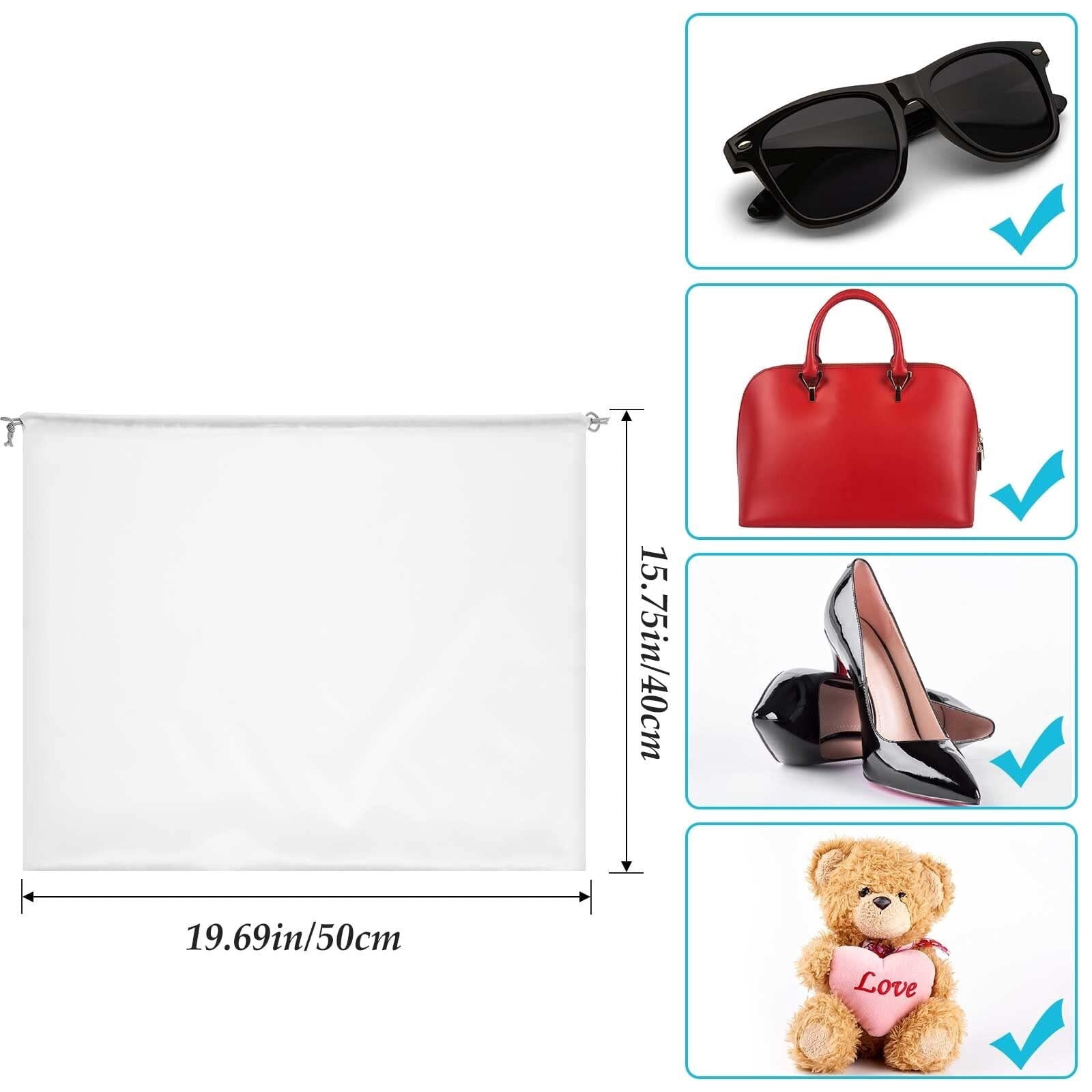 30 Pcs Silky Dust Cover Bags Satin Drawstring Bag Dustproof Travel Storage Pouch Handbags Storage Bags for Handbags Purse Shoes Boots