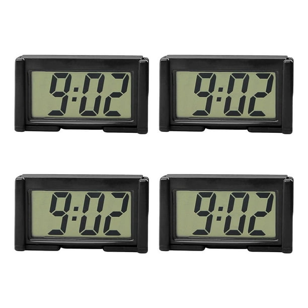4 Pcs Car Clocks Dashboard Digital Clocks Vehicle Mini Clocks Plastic