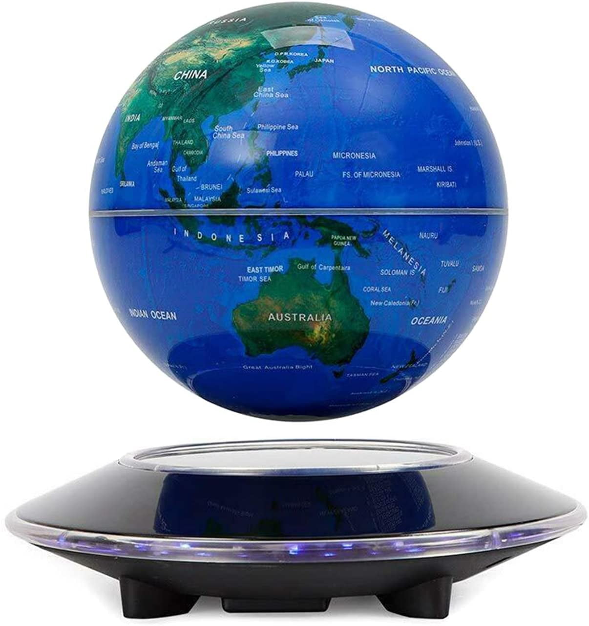 6 Inch LED World Map Decoration Gift Desktop Magneti Floating Maglev Globe Light 