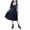 Navy-01, variant on Owordtank Girls Preppy Style Pleated Jumper Dress with Long Sleeve Lapel Shirt Cute School Uniform Outfits for 5-14 Years