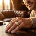 thumbnail image 3 of Pompeii 1/2ct Solitaire Mens Diamond Wedding Ring 14k Yellow Gold (H,I1), 3 of 3