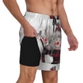 thumbnail image 3 of Picia Christmas Snowman With Hat pattern Mens Swim Trunks with Compression Liner Stretch Beach Shorts Quick Dry with Zipper Pockets No-Chafing Board Shorts-XX-Large, 3 of 9