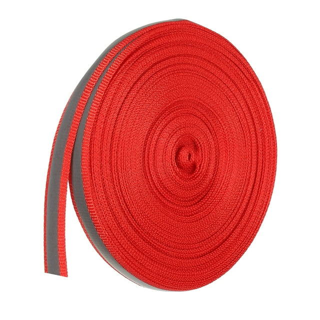 Unique Bargains Bande de Ruban Réfléchissant, Ruban Réfléchissant 10 mm x 22 Yards pour Vêtements Imperméables, Rouge