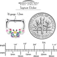 thumbnail image 6 of Body Candy 16G 316L Stainless Steel Septum Jewelry Butterfly Love Bug Tragus Cartilage Clicker 8mm, 6 of 6