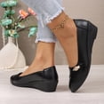 thumbnail image 5 of Lepsheexh Shoes for Women Versatile Round Toe Design Wedge Heel Comfortable Wear Resistant Formal Working Leather Daily Shoes, 5 of 9