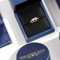 thumbnail image 6 of Gem Stone King 18K Rose Gold Plated Silver Ring Set with Heart Shape Sky Blue Aquamarine and Moissanite Near Colorless (GH, Size 9) (0.92 Cttw, Size 9), 6 of 6