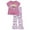 Fuchsia pink, tie dye, variant on Barbie T-Shirt and Leggings Outfit Set Toddler to Big Kid