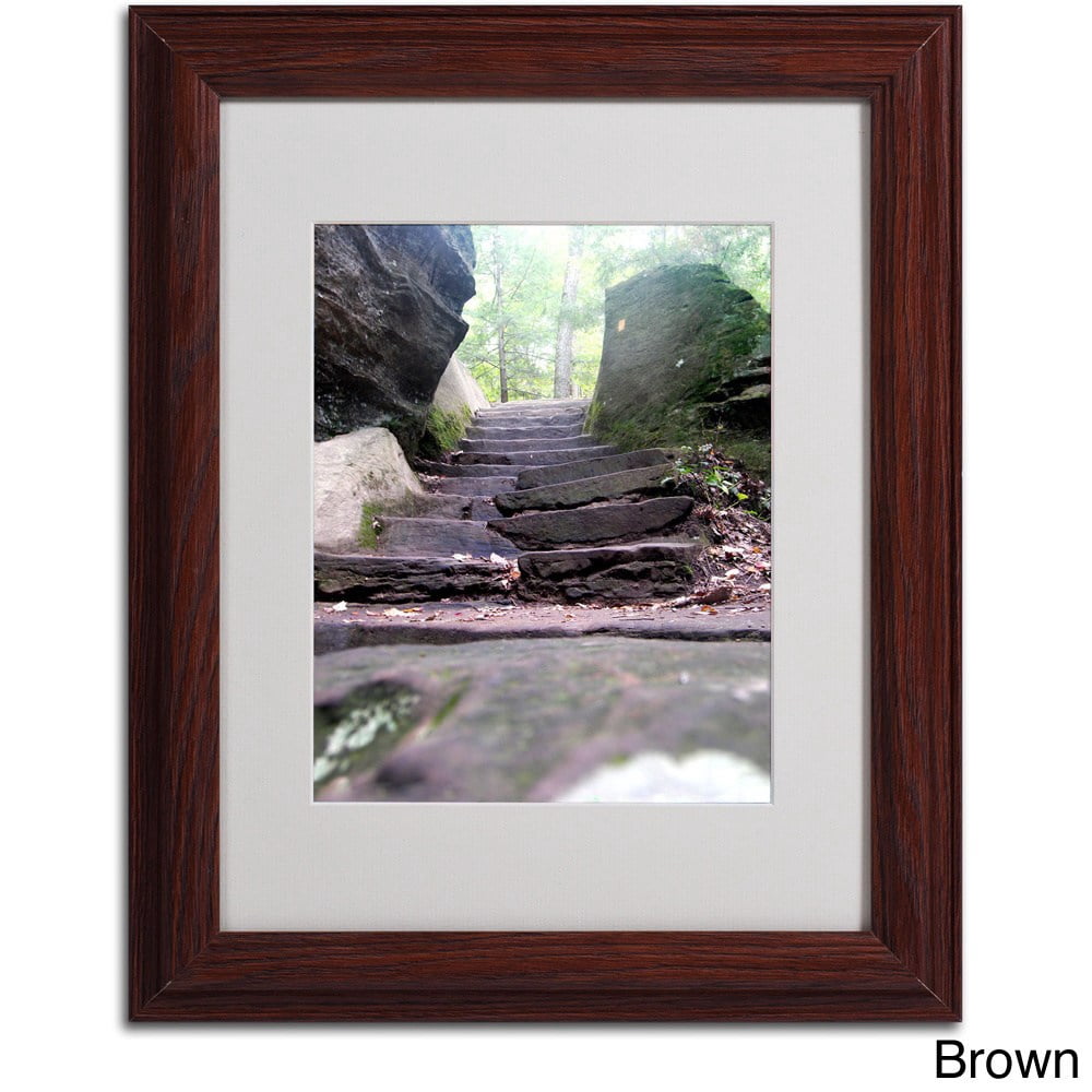 Trademark Fine Art "Endless Stairway" Canvas Art by Monica Fleet, Black Frame
