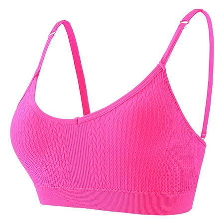 Gnurob Clearance Deals Padded Bralettes for Women  Sports Bras No Underwire Cami Bando Bra Beauty Back Smoothing Bralette for Girls Hot Pink Medium