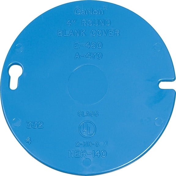 Carlon 4 In. Blank Blue Round Box Cover E460RCAR