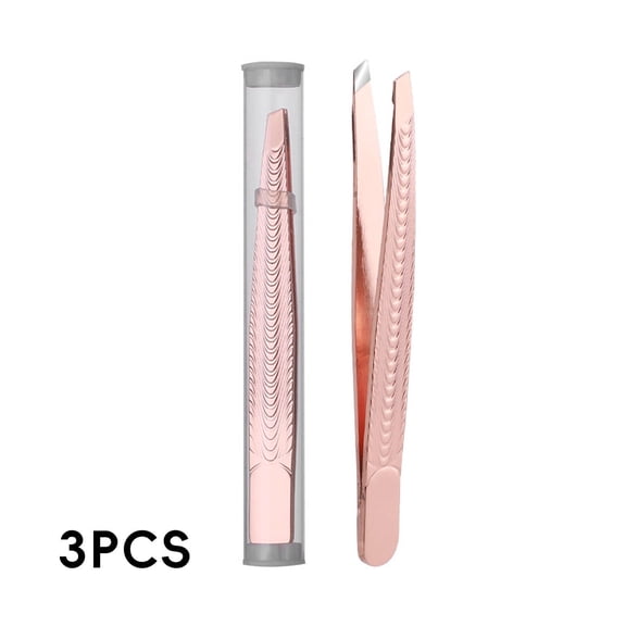 FACEGA 3Pcs Tweezers,Fish Scale Grip Tweezers for Women,Built to Last with Stainless Steel Tweezers for Men,Pink