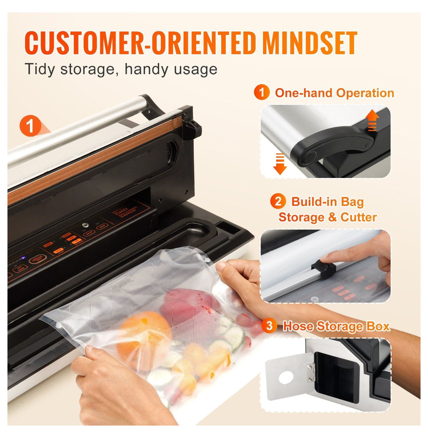 Vacuum Sealer Machine, 95Kpa Dual Pump, Automatic Food Sealer with Bags & Hose