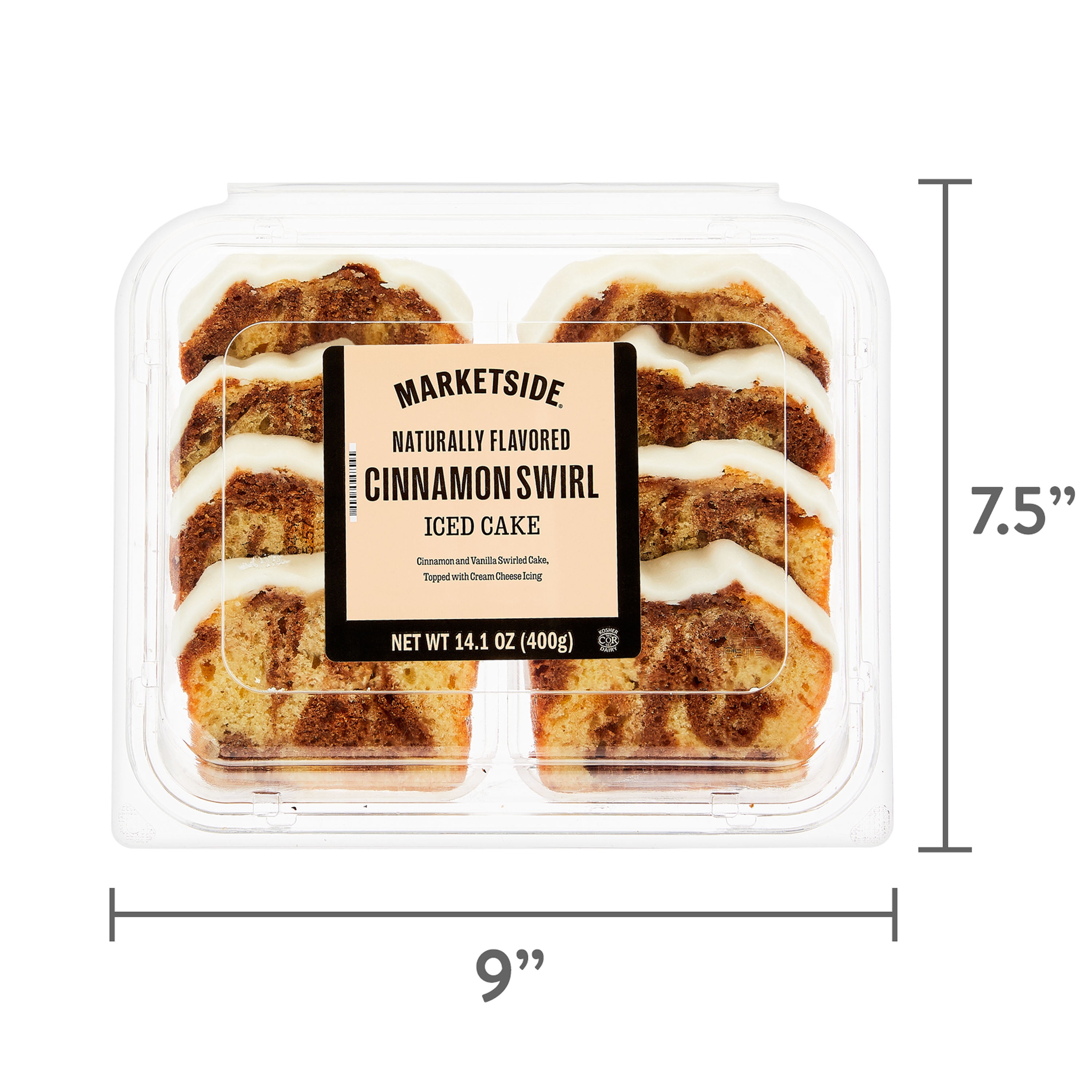 Marketside Iced Cinnamon Sliced Loaf Cake, 14.1 oz, 8 Count