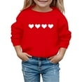 thumbnail image 3 of Adeawade Girl Valentine'S Day T Shirts Long Sleeve Crewneck Sweatshirt For Girls Heart Print Warm Winter Pullover Top For Kids Soft Summer Wear 3-4 Years Red, 3 of 3