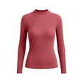 thumbnail image 4 of Lenpel Womens Long Sleeve Tops Fall Ribbed Knit Mock Neck Pullover Sweaters Casual Slim Fit Basic Blouses, 4 of 4