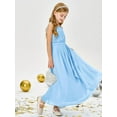 thumbnail image 5 of Drtj Girls Chiffon Dresses Formal Sleeveless Junior Bridesmaid Wedding Party Maxi Dress, 5 of 11