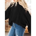 thumbnail image 3 of Asyoly Women Cable Knit Sweater Long Batwing Sleeve Crewneck Chunky Oversized Pullover Casual Loose Jumper Winter Warm Tops, 3 of 4