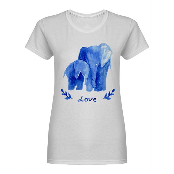 Mother Elephant With Child Shaped T-Shirt Women -Image by Shutterstock, Female Medium