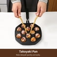 thumbnail image 3 of 12-Hole Nonstick Takoyaki Pan with Ergonomic Handle, Aluminum Alloy Octopus Ball Grill, Includes Silicone Brush and Wooden Picks, Takoyaki Baking Tray for Pancake Balls, 3 of 6