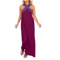 thumbnail image 2 of GaThRRgYP Women's Boho Floral Print Sleeveless V-Neck Summer Dress,Women's Fashion Sleeveless Back Dress Purple S, 2 of 8