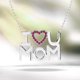 thumbnail image 2 of JeenMata Collar con Colgante de Corazón Abierto Adornado con Piedra Roja "Te Amo Mamá" en Oro Blanco de 18 K sobre Plata - Piedra Natal de Enero - Regalo para Mamá, 2 of 2