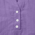 thumbnail image 3 of Babysbule Manches 3/4 pour Haut d'Été pour Femmes Col Rond T-Shirt Ample Mode Tunique à Boutons 2025, 3 of 8