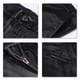 thumbnail image 3 of Sliktaa Pantalones de cuero de pierna recta con forro polar para hombre, 3 of 4