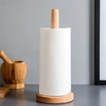 thumbnail image 2 of Casewin Wooden Paper Towel Holder, Countertop Vertical Tissue Holder Rack Bamboo Paper Towel Stand for Kitchen Living Room Bedroom Home Decoration, 2 of 9