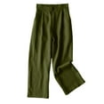 thumbnail image 3 of Sentmoon Womens Summer Pants Solid Color High Elastic Waist Travel Outfits for Women Oversized Relaxed Fit Linen Wide Leg Active Lounge Pants Beach Day Essentials for Everyday Casual Wear, 3 of 5