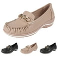 thumbnail image 7 of Leozcaa Loafers for Women Comfortable Slip on Shoes Metal Buckle Heel Closed Toe Dressy Casual Work Flats, 7 of 7