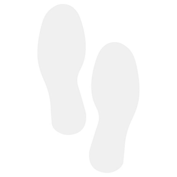 LiteMark Large Size White Removable Footprint Decals - Pack of 8