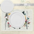 thumbnail image 3 of Ambesonne Modern Place Mats Set of 4, Colorful Floral Huddle Leafy, Standard Size, Rose Eggshell Multicolor, 3 of 5