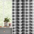 thumbnail image 7 of XWZO Gray Checkered Sheer Curtains 63 Inch for Bedroom, Short Kitchen Sheer Valance Curtain Set of 2, Light Filtering Grommet Window Drapes for Kids Room, Gray, 52" x 63", 7 of 7