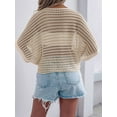thumbnail image 5 of Mawalde Womens Crochet Tops Flower Hollow Out Cover Up Short Sleeve Knit Pullover Sweater Summer Beach Cover Up  One Size, 5 of 6