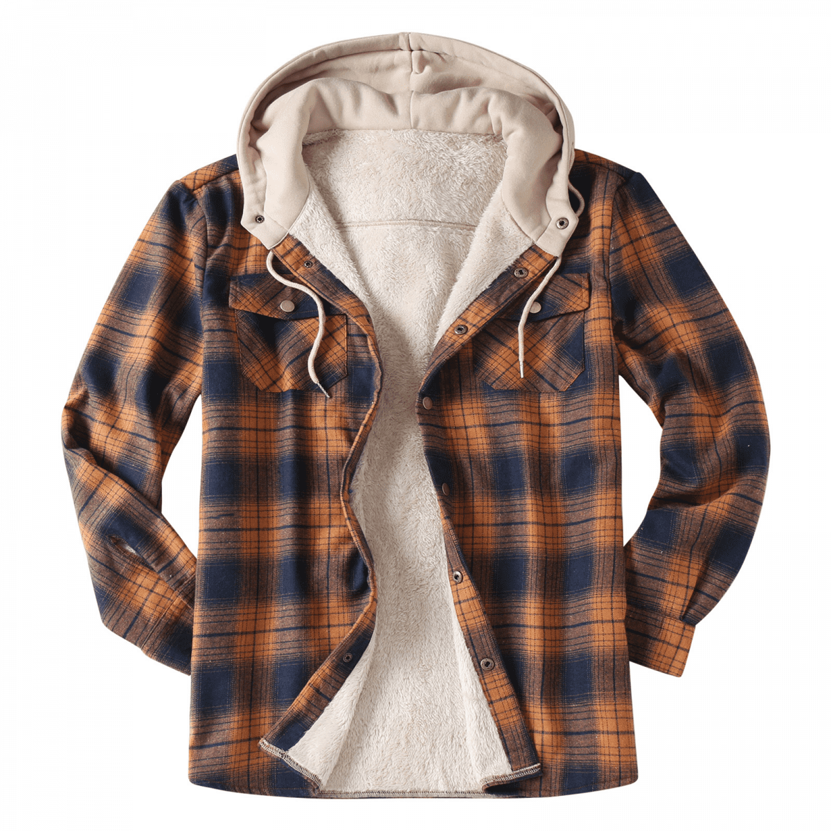 Hoodie Sherpa Lined Jacket Shirt 