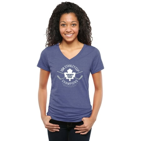 Toronto Maple Leafs Women's Champ Sticks Tri-Blend V-Neck T-Shirt - Blue