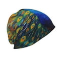 thumbnail image 3 of Gaeub Peacocks Knit Cuffed Beanie Top Level Beanie Men Women Winter Knit Caps Soft Ski Hat, 3 of 7