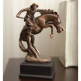 thumbnail image 1 of Figurine Rustique Western Rodeo Cowboy avec Cheval Électroplaqué Bronze, 1 of 6