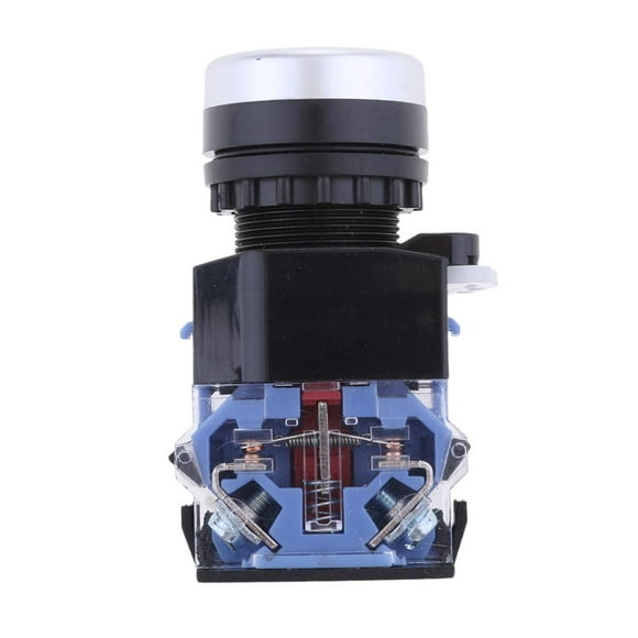 10A 1NO 1NC -11 Interruptor de botón momentáneo de montaje en panel de 22 mm rojo