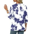 thumbnail image 5 of Women's Floral Graphic Tunic T Shirt Casual V Neck Loose Fit Tee Tops Dressy 3/4 Length Sleeve Blouse Summer Outfits, 5 of 5