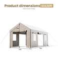 thumbnail image 3 of VENTOPYR Carport 10x20FT Heavy Duty Carport,Portable Car Garage with Side-Opening Door,Roll-up Windows, 3 of 7